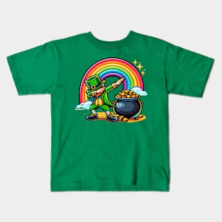 Dabbing Leprechaun St Patricks Day Kids T-Shirt